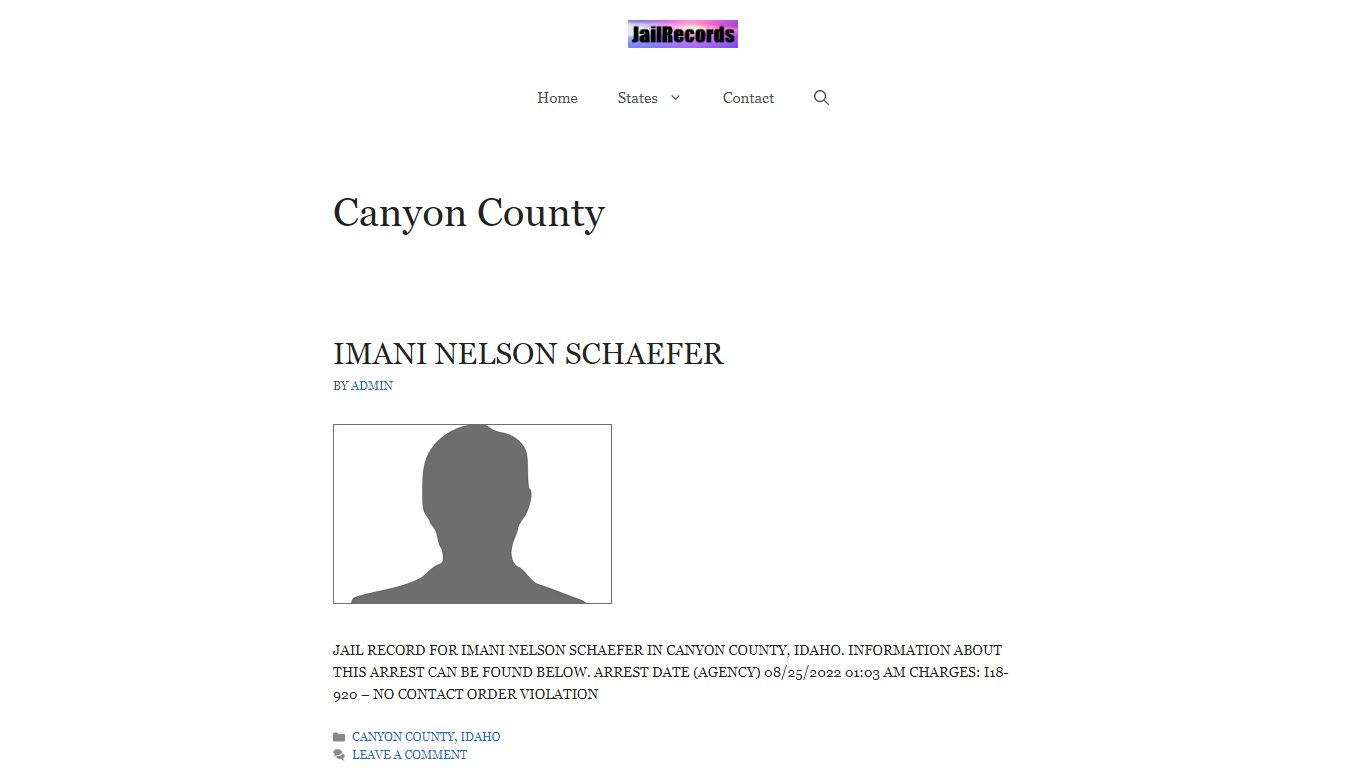 Canyon County Arrest Records